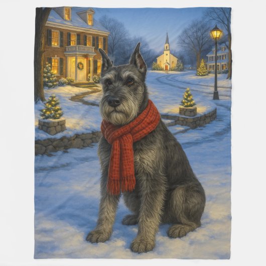 Standaard Schnauzer Vakantie Fleece Deken (Voorkant)