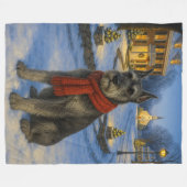 Standaard Schnauzer Vakantie Fleece Deken (Voorkant (Horizontaal))