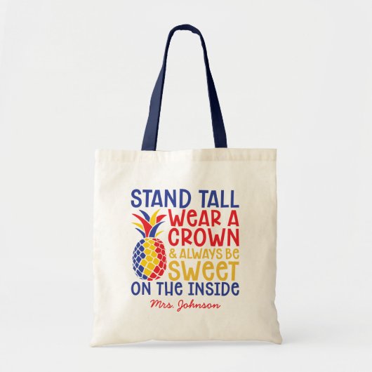 Standaard Tall Draag een kroon | Ananas voor autis Tote Bag (Voorkant)