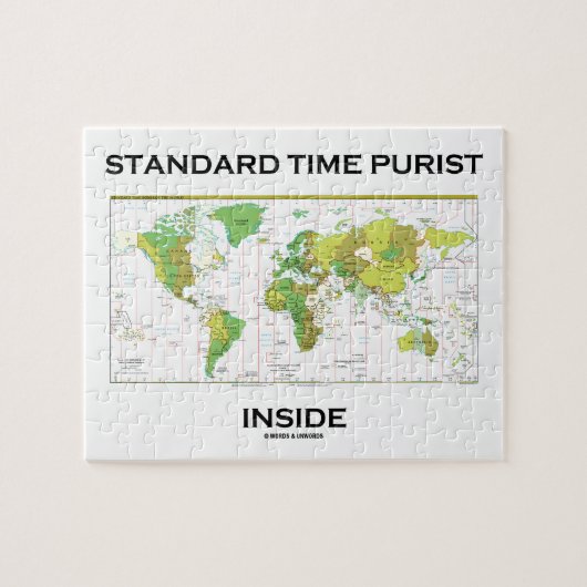 Standaard Time Purist Inside (Time Zones Wereldkaa Legpuzzel (Horizontaal)