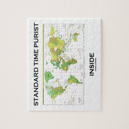 Standaard Time Purist Inside (Time Zones Wereldkaa Legpuzzel (Verticaal)