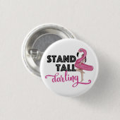 Standaard verdonkerroze Button met flamingo (Voorkant /achterkant)