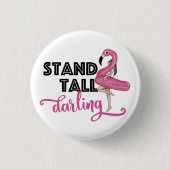 Standaard verdonkerroze Button met flamingo (Voorkant)