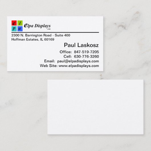 Standaard Visitekaartje (Voorkant / Achterkant)