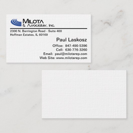 Standaard Visitekaartje (Voorkant / Achterkant)