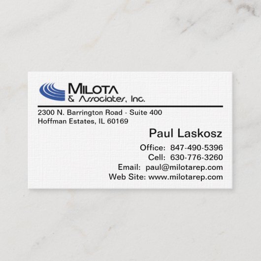 Standaard Visitekaartje (Voorkant)