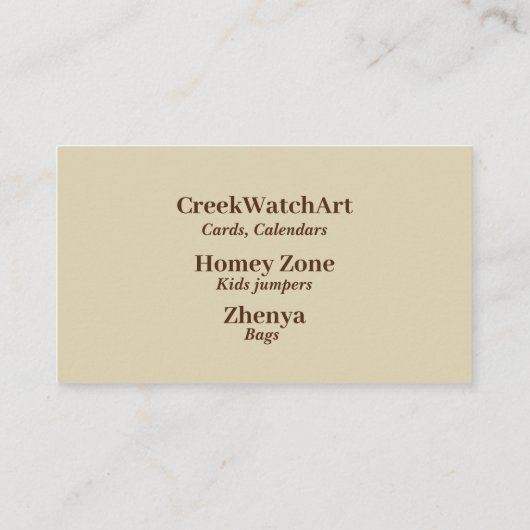 Standaard Visitekaartje Zhenya-Design (Achterkant)