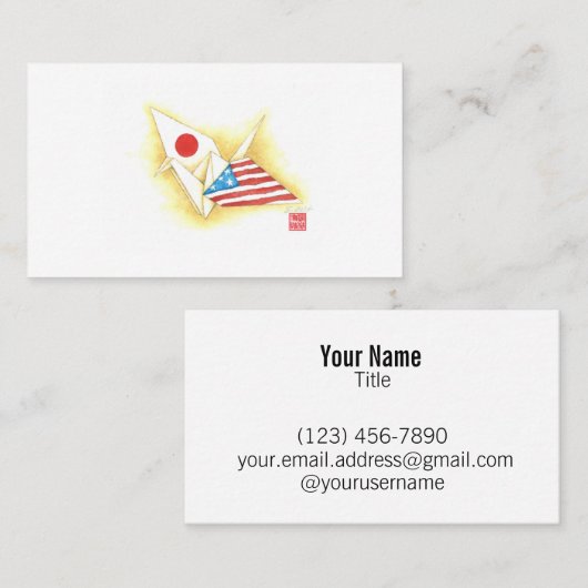 Standaard Visitekaartjes ~ Japan-U.S. Friendship (Voorkant / Achterkant)