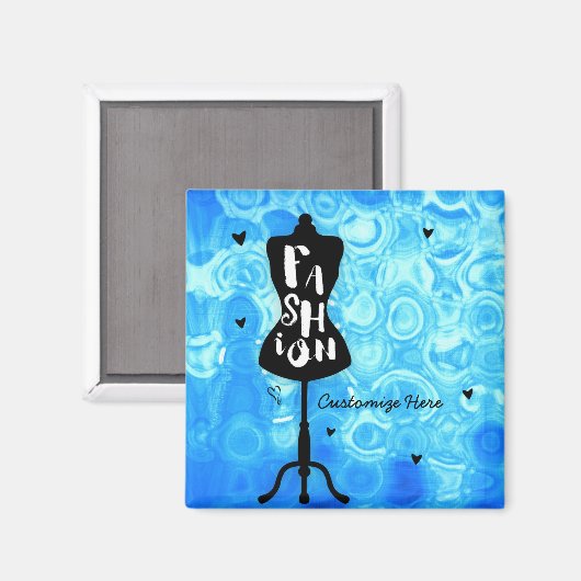  standaard voor mannequin Retro Blue MODE Magneet (Voorkant / Achterkant)