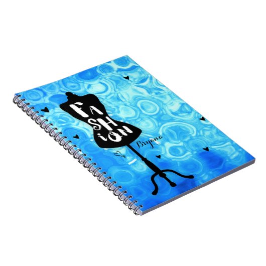  standaard voor mannequin Retro Blue MODE Notitieboek (Rechterzijde)