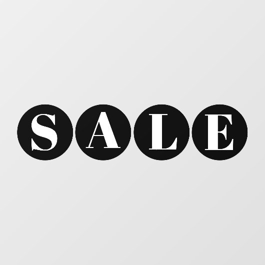 Standaard winkelvenster Verkoop zwart venster Vers Raamsticker (Vel)