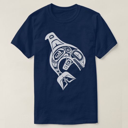 Standaard wit orca vormlijnontwerp t-shirt (Design voorkant)