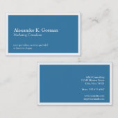 Standaard witte rand massief kobalt blauw klassiek visitekaartje (Voorkant / Achterkant)