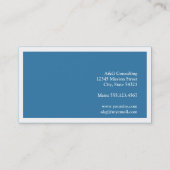 Standaard witte rand massief kobalt blauw klassiek visitekaartje (Achterkant)