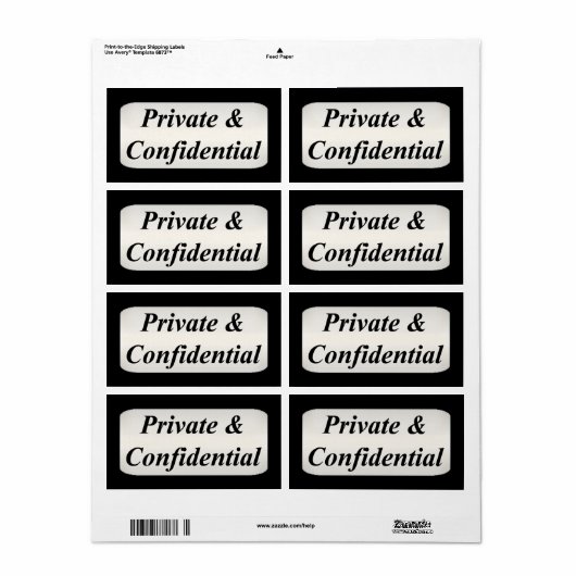 Standaard Zakelijk Private Large Label (Full Sheet)