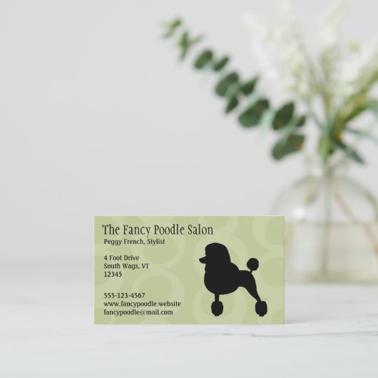 Standaard zwart werkblad Silhouette Visitekaartje (Staand voorkant)