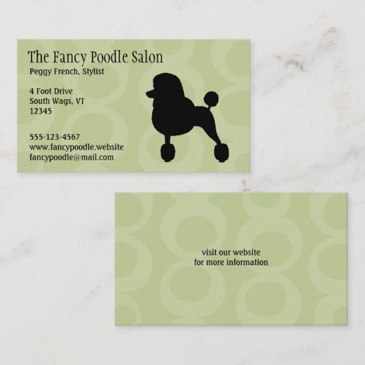 Standaard zwart werkblad Silhouette Visitekaartje (Voorkant / Achterkant)