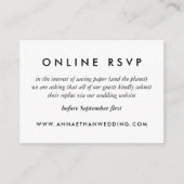 Standaard zwart-wit bruiloft online RSVP-kaart Informatiekaartje (Voorkant)