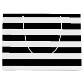 Standaard zwart-wit horizontale strepen large cadeautasje (Voorkant)