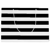 Standaard zwart-wit horizontale strepen large cadeautasje (Achterkant)