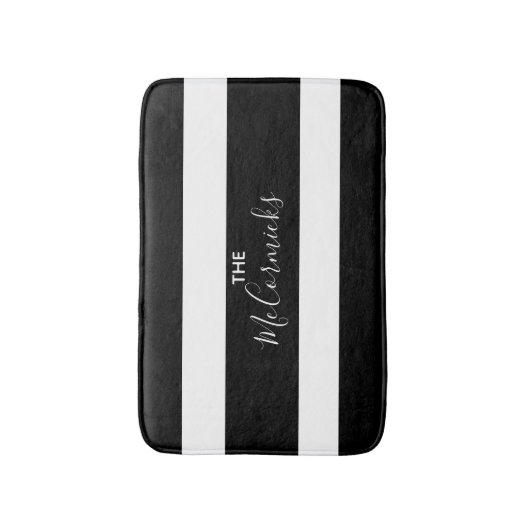 Standaard zwart-wit model gestreept badmat (Voorkant Verticaal)