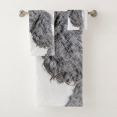 Standaard zwart-witschilderwerk met wieltjes bad handdoek (Insitu)