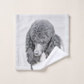 Standaard zwart-witschilderwerk met wieltjes bad handdoek (Wasdoekje)