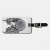 Standaard zwart-witschilderwerk met wieltjes bagagelabel (Voorkant horizontaal)