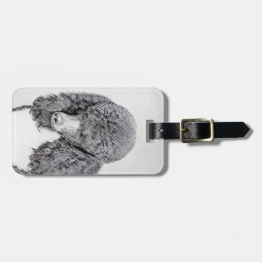 Standaard zwart-witschilderwerk met wieltjes bagagelabel (Voorkant horizontaal)