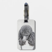 Standaard zwart-witschilderwerk met wieltjes bagagelabel (Achterkant verticaal)