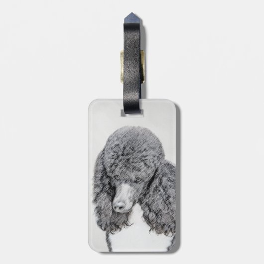 Standaard zwart-witschilderwerk met wieltjes bagagelabel (Achterkant verticaal)