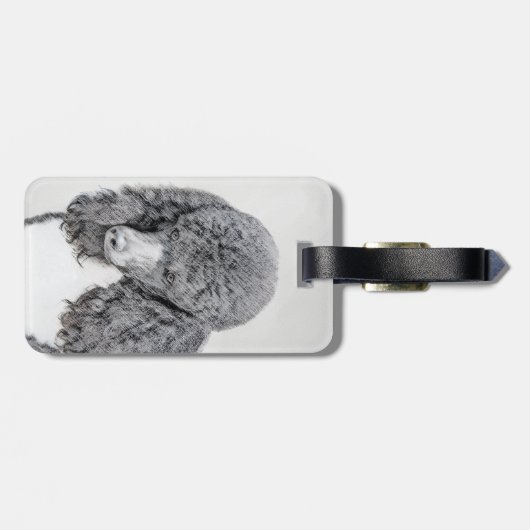 Standaard zwart-witschilderwerk met wieltjes bagagelabel (Achterkant horizontaal)