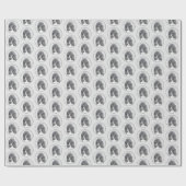 Standaard zwart-witschilderwerk met wieltjes cadeaupapier (Vlak)