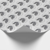 Standaard zwart-witschilderwerk met wieltjes cadeaupapier (Hoek)