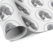 Standaard zwart-witschilderwerk met wieltjes cadeaupapier (Rol Hoek)