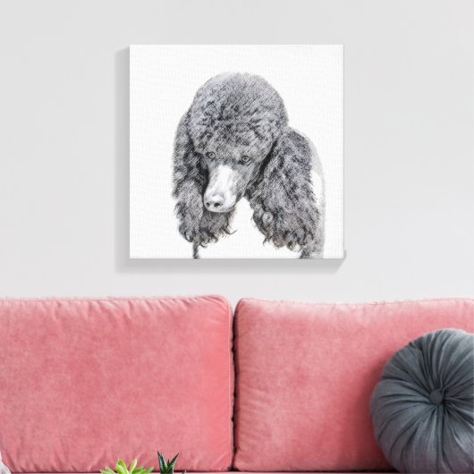 Standaard zwart-witschilderwerk met wieltjes canvas afdruk (Insitu (Woonkamer))