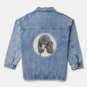 Standaard zwart-witschilderwerk met wieltjes denim jacket (Achterkant)
