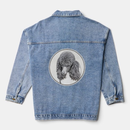 Standaard zwart-witschilderwerk met wieltjes denim jacket (Achterkant)