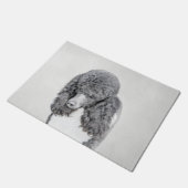 Standaard zwart-witschilderwerk met wieltjes deurmat (Schuin)