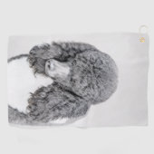 Standaard zwart-witschilderwerk met wieltjes golfhanddoek (Horizontaal)