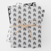 Standaard zwart-witschilderwerk met wieltjes inpakpapier vel (In situ)