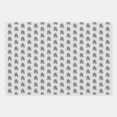 Standaard zwart-witschilderwerk met wieltjes inpakpapier vel (Voorkant)