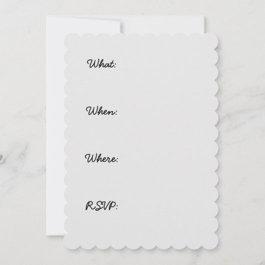 Standaard zwart-witschilderwerk met wieltjes kaart (Achterkant)