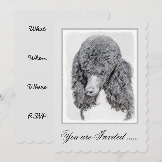 Standaard zwart-witschilderwerk met wieltjes kaart (Voorkant / Achterkant)