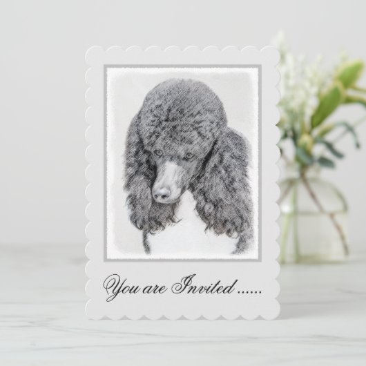 Standaard zwart-witschilderwerk met wieltjes kaart (Staand voorkant)