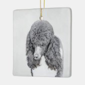 Standaard zwart-witschilderwerk met wieltjes keramisch ornament (Links)