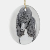 Standaard zwart-witschilderwerk met wieltjes keramisch ornament (Rechts)