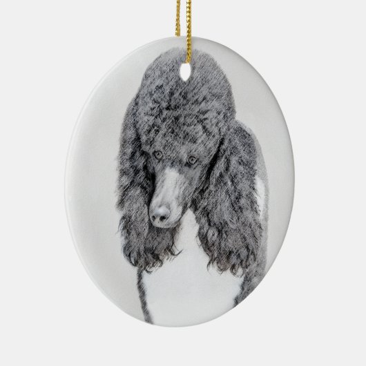 Standaard zwart-witschilderwerk met wieltjes keramisch ornament (Rechts)