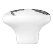 Standaard zwart-witschilderwerk met wieltjes keramische knop (Zijkant)