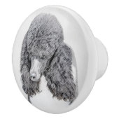 Standaard zwart-witschilderwerk met wieltjes keramische knop (Rechts)